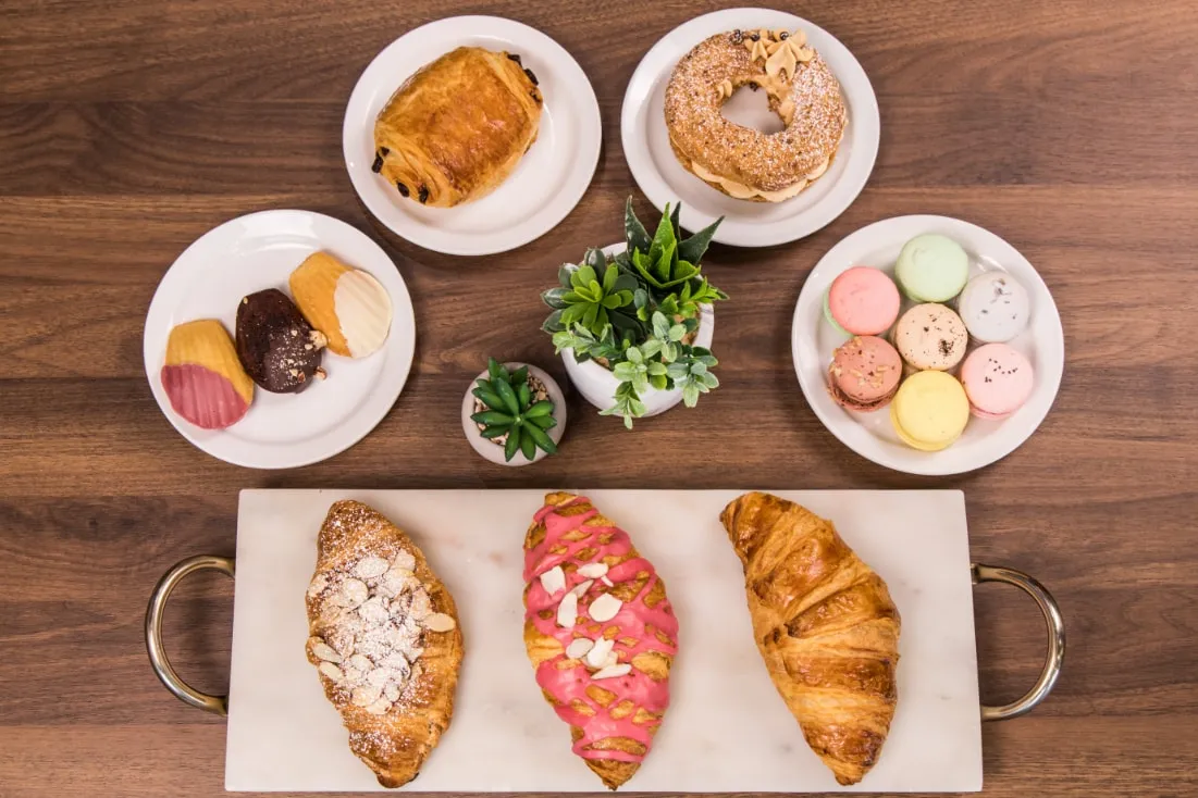 Fresh French croissants and pastries at Café la Reine Edmonton