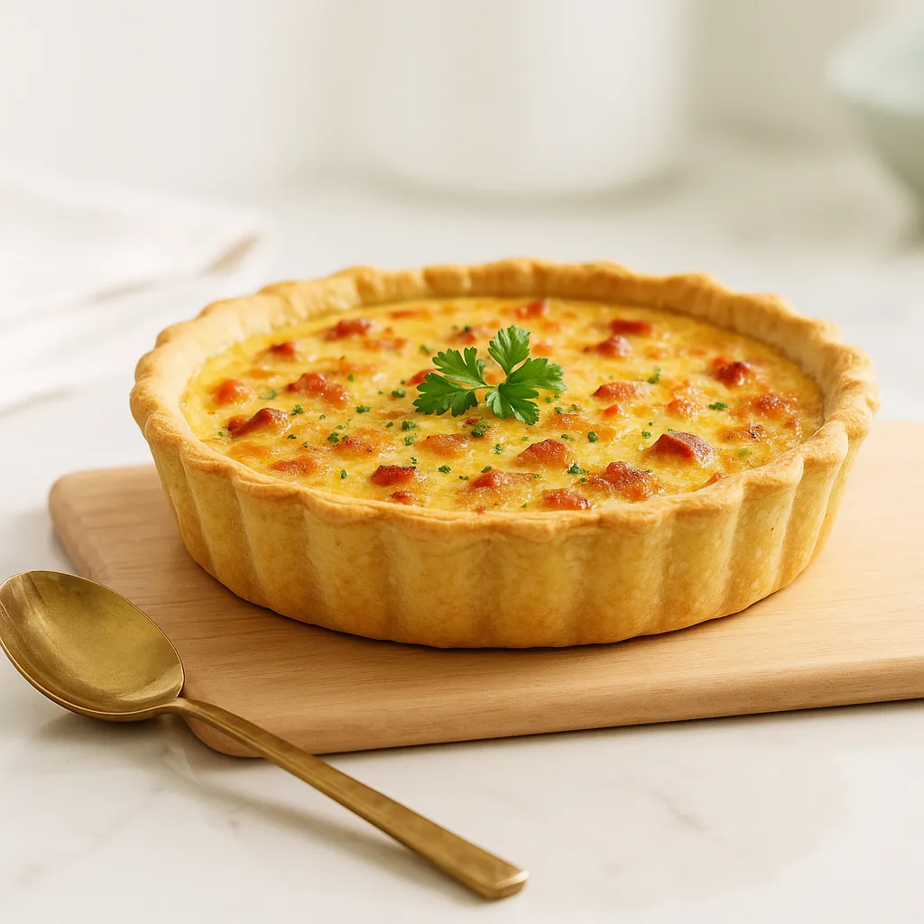 Daily fresh quiche at Café la Reine bakery Edmonton