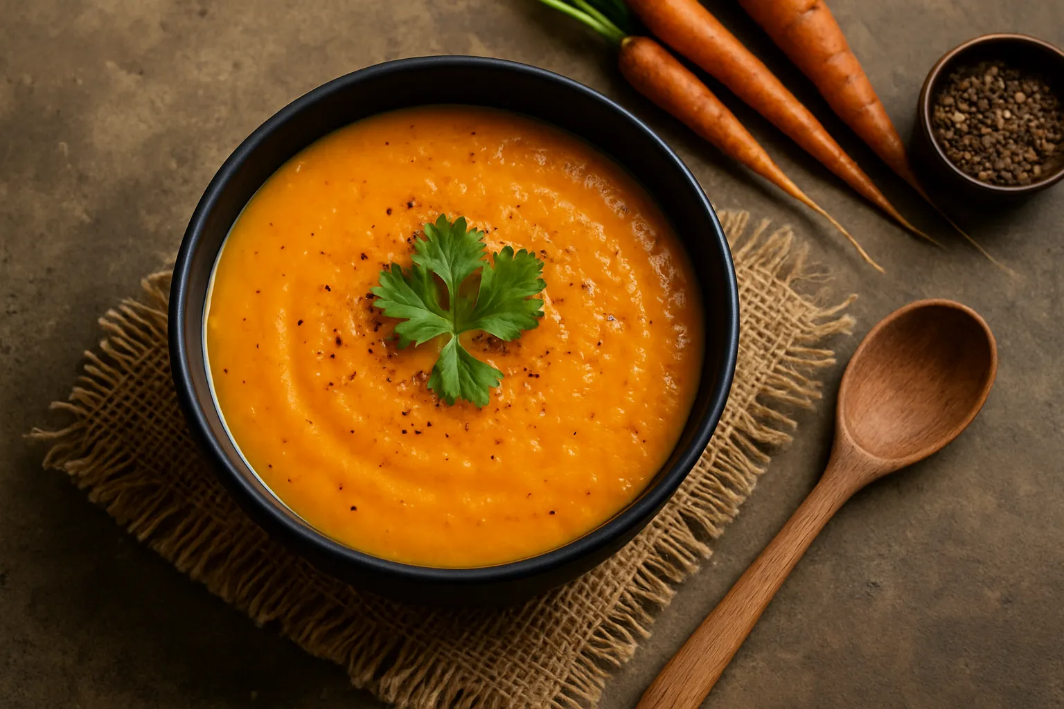 Homemade daily soup special at Café la Reine Whyte Avenue